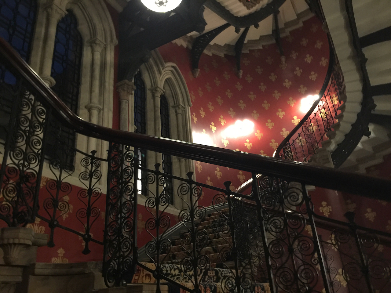 Another view of the staircase in St. Pancras Station Hotel